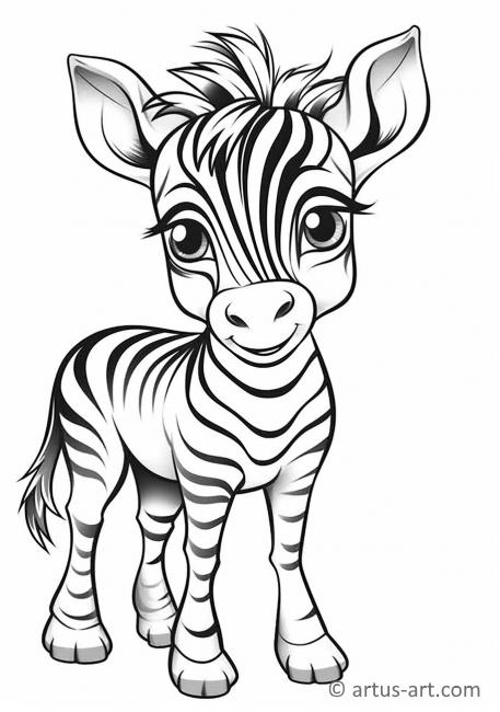 Страница раскраски с зеброй
